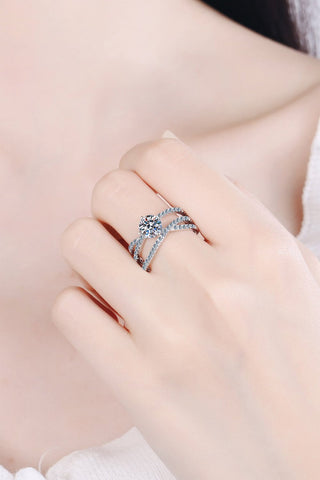 1 Carat Moissanite Crisscross Ring - A Roese Boutique