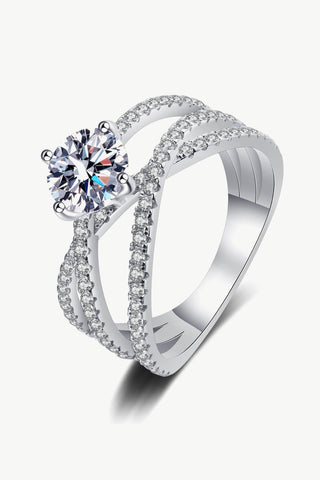 1 Carat Moissanite Crisscross Ring - A Roese Boutique