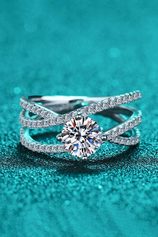 1 Carat Moissanite Crisscross Ring - A Roese Boutique