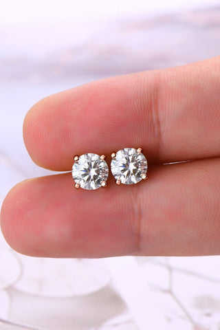 2 Carat Moissanite 925 Sterling Silver Stud Earrings - A Roese Boutique