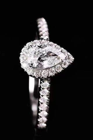 2 Carat Moissanite Teardrop Cluster Ring - A Roese Boutique