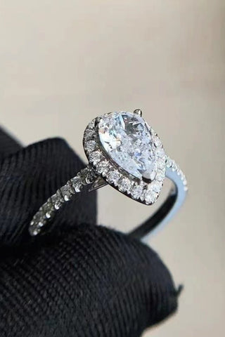 2 Carat Moissanite Teardrop Cluster Ring - A Roese Boutique