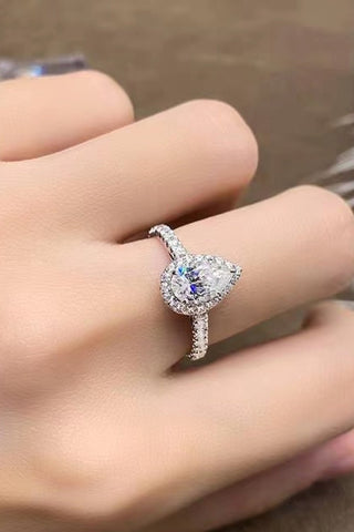 2 Carat Moissanite Teardrop Cluster Ring - A Roese Boutique