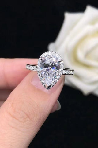 2 Carat Moissanite Teardrop Cluster Ring - A Roese Boutique