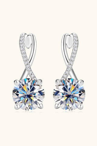 4 Carat Moissanite 925 Sterling Silver Earrings - A Roese Boutique