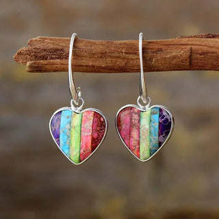 7 Chakra Heart Earrings - A Roese Boutique