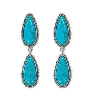 Turquoise Double Teardrop Earrings