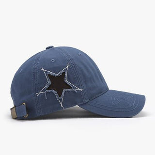 Adjustable Star Raw Hem Cap - A Roese Boutique