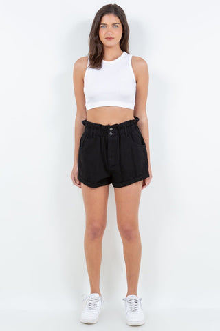 American Bazi High Waist Paper Bag Shorts - A Roese Boutique