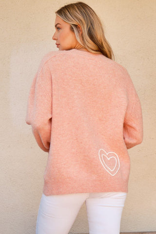 And The Why WIFEY & Heart Round Neck Sweater - A Roese Boutique