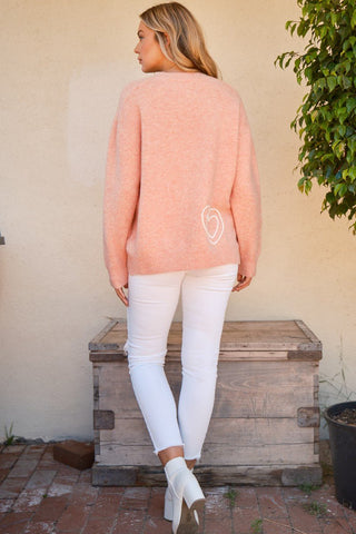 And The Why WIFEY & Heart Round Neck Sweater - A Roese Boutique