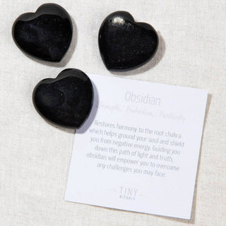 Black Obsidian Mini Heart Set by Tiny Rituals - A Roese Boutique