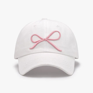 Bow Embroidered Cotton Baseball Cap - A Roese Boutique