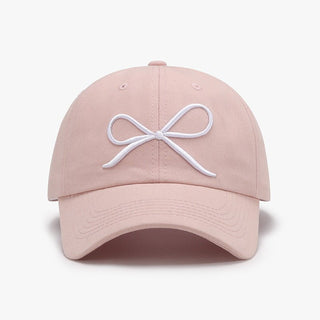 Bow Embroidered Cotton Baseball Cap - A Roese Boutique