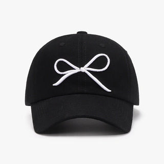 Bow Embroidered Cotton Baseball Cap - A Roese Boutique