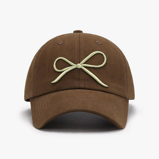 Bow Embroidered Cotton Baseball Cap - A Roese Boutique