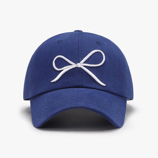 Bow Embroidered Cotton Baseball Cap - A Roese Boutique