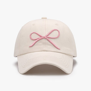 Bow Embroidered Cotton Baseball Cap - A Roese Boutique