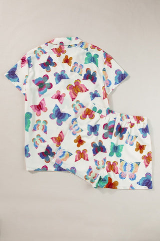 Butterfly Half Sleeve Top and Shorts Set - A Roese Boutique