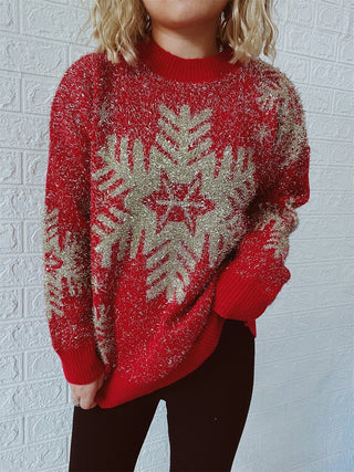 Christmas Element Round Neck Sweater - A Roese Boutique