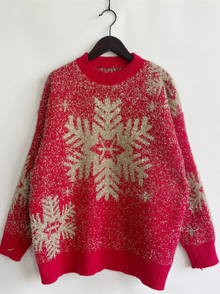 Christmas Element Round Neck Sweater - A Roese Boutique