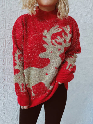 Christmas Element Round Neck Sweater - A Roese Boutique