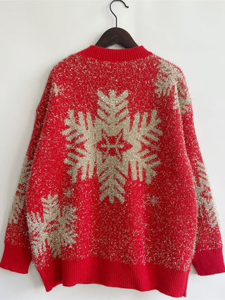 Christmas Element Round Neck Sweater - A Roese Boutique