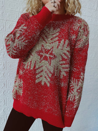 Christmas Element Round Neck Sweater - A Roese Boutique