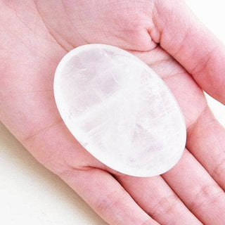 Clear Quartz Palm Stone by Tiny Rituals - A Roese Boutique