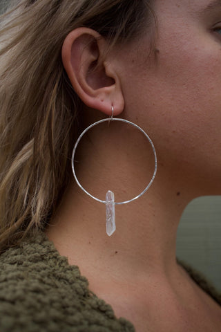 Crystal Quartz Chakra Hoops by Toasted Jewelry - A Roese Boutique