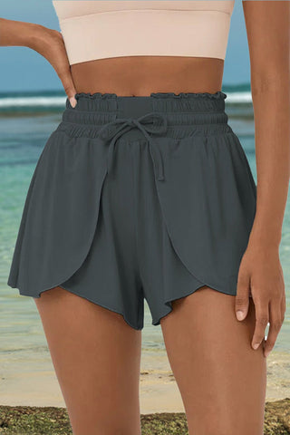 Drawstring Elastic Waist Swim Shorts - A Roese Boutique