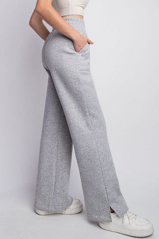 Drawstring Straight Leg Slit Sweatpants - A Roese Boutique