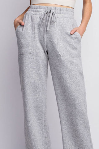 Drawstring Straight Leg Slit Sweatpants - A Roese Boutique