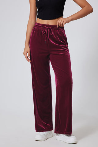 Drawstring Wide Leg Active Pants - A Roese Boutique