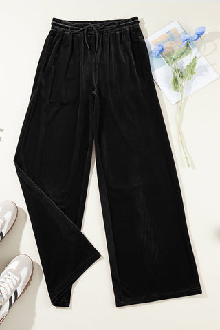 Drawstring Wide Leg Active Pants - A Roese Boutique