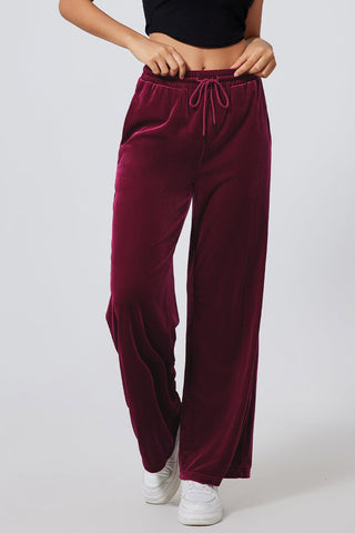 Drawstring Wide Leg Active Pants - A Roese Boutique