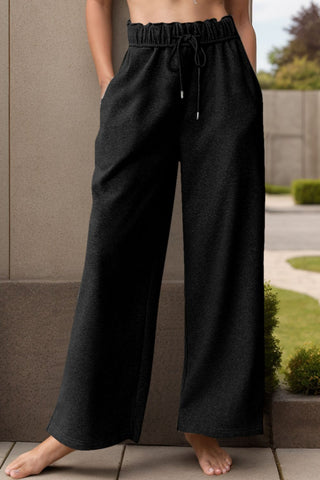 Drawstring Wide Leg Active Pants - A Roese Boutique