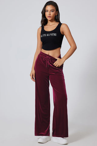 Drawstring Wide Leg Active Pants - A Roese Boutique