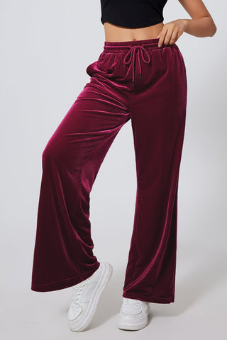 Drawstring Wide Leg Active Pants - A Roese Boutique