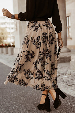 Embroidered High Waist Maxi Skirt - A Roese Boutique