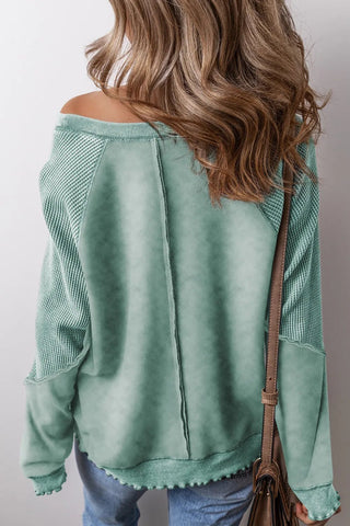 Exposed Seam Long Sleeve Sweatshirt - A Roese Boutique