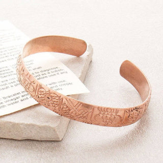 Fair Trade Astamangala Copper Healing Bangle by Tiny Rituals - A Roese Boutique