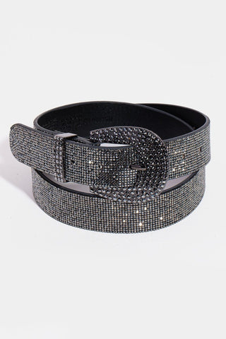 Fame Rhinestone Embellished Belt - A Roese Boutique