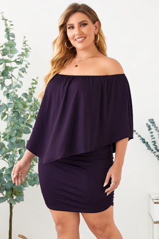 Full Size Off - Shoulder Half Sleeve Dress - A Roese Boutique