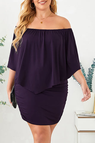 Full Size Off - Shoulder Half Sleeve Dress - A Roese Boutique