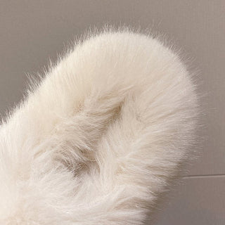 Fuzzy Open Toe Platform Slippers - A Roese Boutique