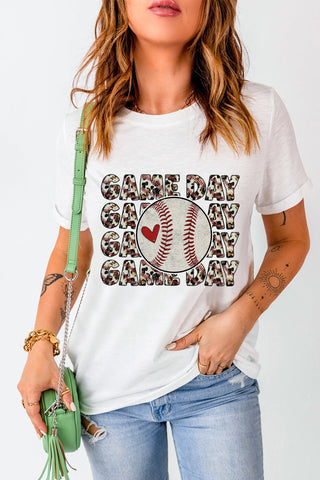 GAME DAY Round Neck Short Sleeve T-Shirt - A Roese Boutique