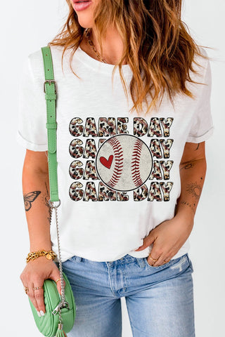 GAME DAY Round Neck Short Sleeve T-Shirt - A Roese Boutique