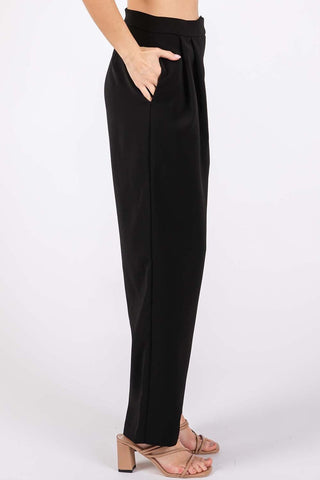 GeeGee High-Waisted Pleated Pants - A Roese Boutique