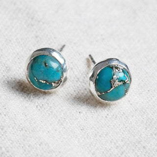 Genuine Turquoise Silver or Gold Stud Earrings by Tiny Rituals - A Roese Boutique